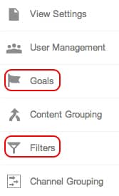 Social data is found with goals and filters in Google Analytics