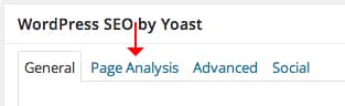Page analysis available with Yoast WordPress SEO
